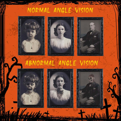 Halloween Decoration 3D changing face horror portrait picture frame with normal and ghostly images for spooky home decor