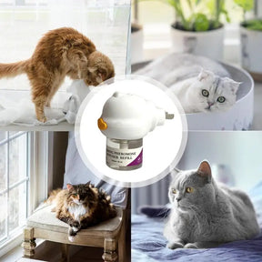 Pheromone Diffuser for Cats Cat Pheromone Plug-In Relaxants Start Kit 30-Day Refill Calming Spray for Calm Relaxing Home Indoor