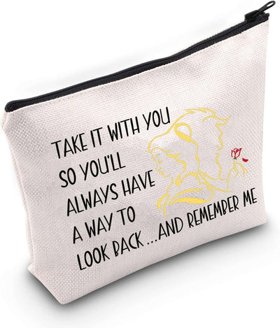 Beauty and the Beast Makeup Bag Beauty and the Beast Quotes Gift Beauty and the Beast Cosmetic Bag (Remember Me)