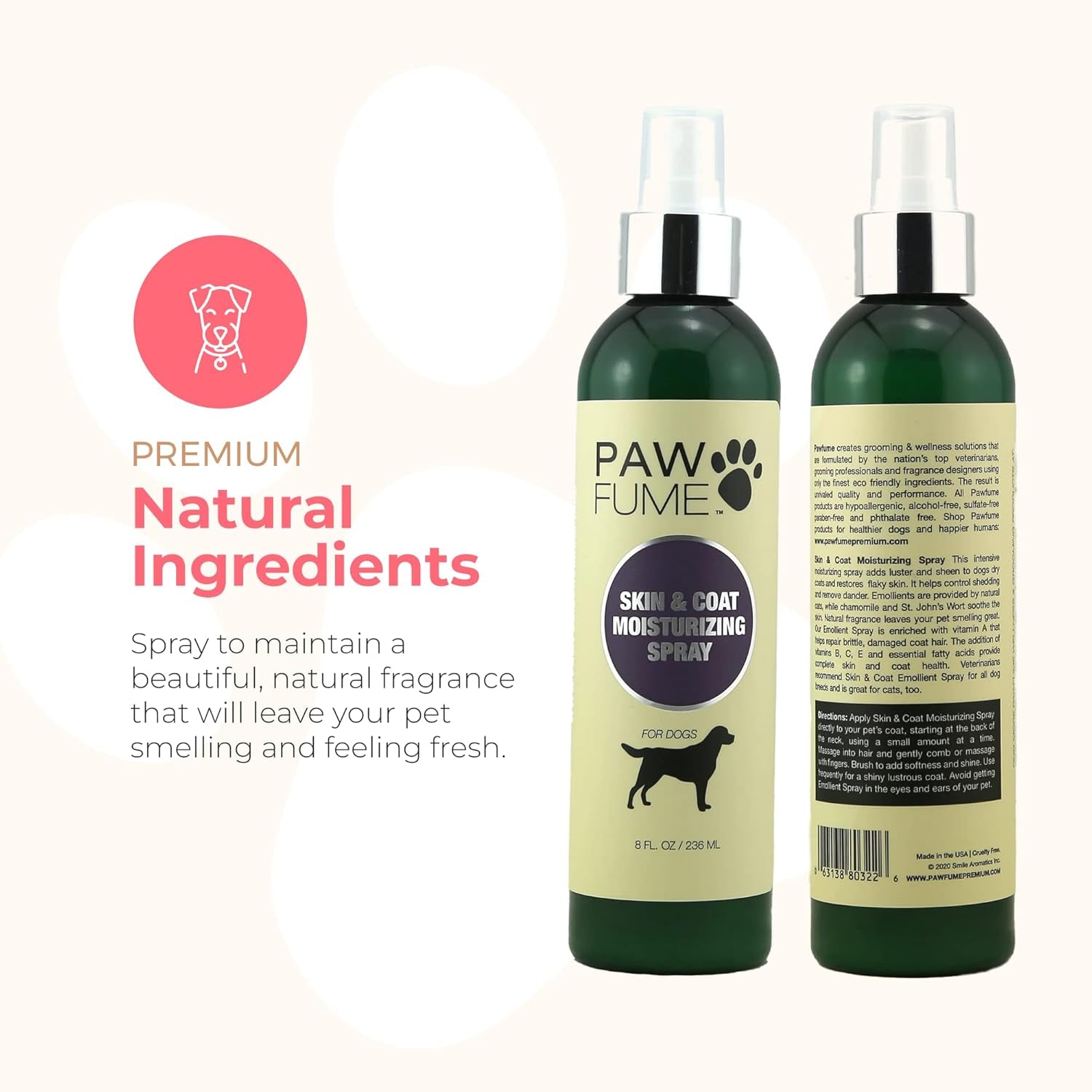 Pawfume Spray Dog Lotion for Dry Skin + Dog Shampoo and Conditioner
