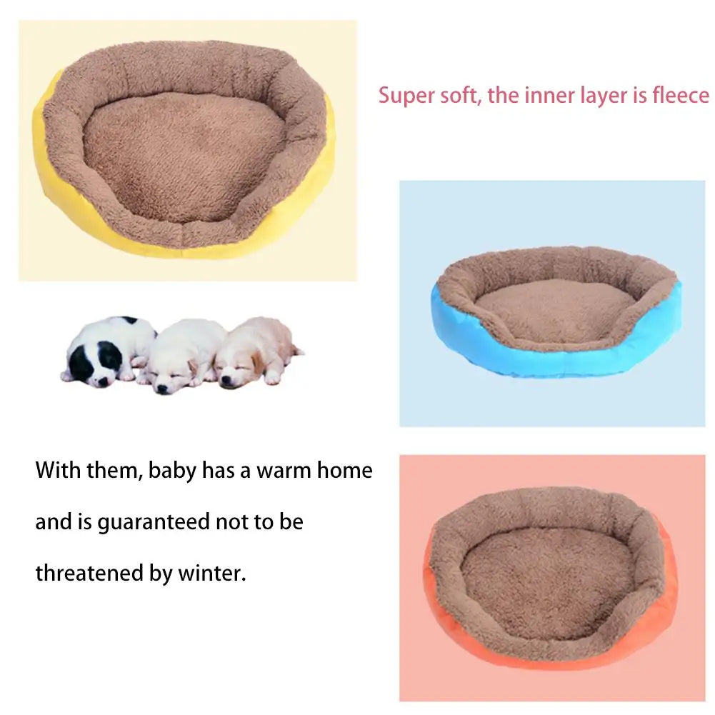 Super Soft Pet Bed Kennel Dog Round Cat Winter Warm Sleeping Bag Long Plush Puppy Cushion Mat Portable Cat Supplies 35/46 / 68cm