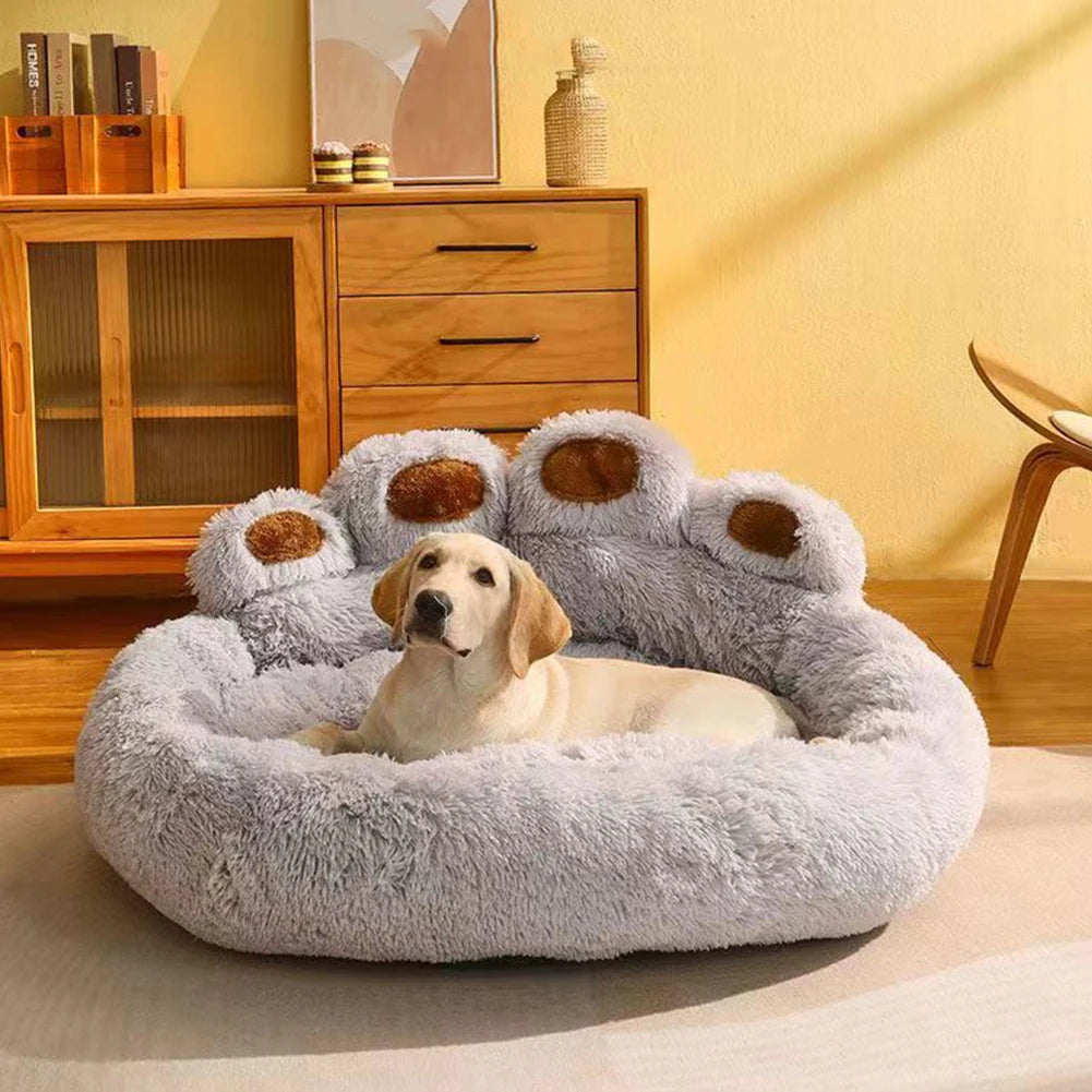Luxury Dog Bed Paw Shape Plush Dog Mat Beds for Small Medium Large Dogs Kitten Supplies Pet Dog Calming Bed Washable Cushion