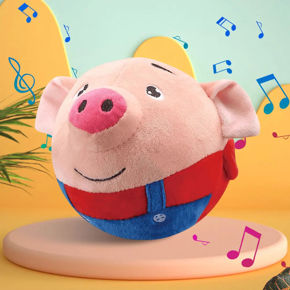 Cartoon Pig Moving Dog Toy