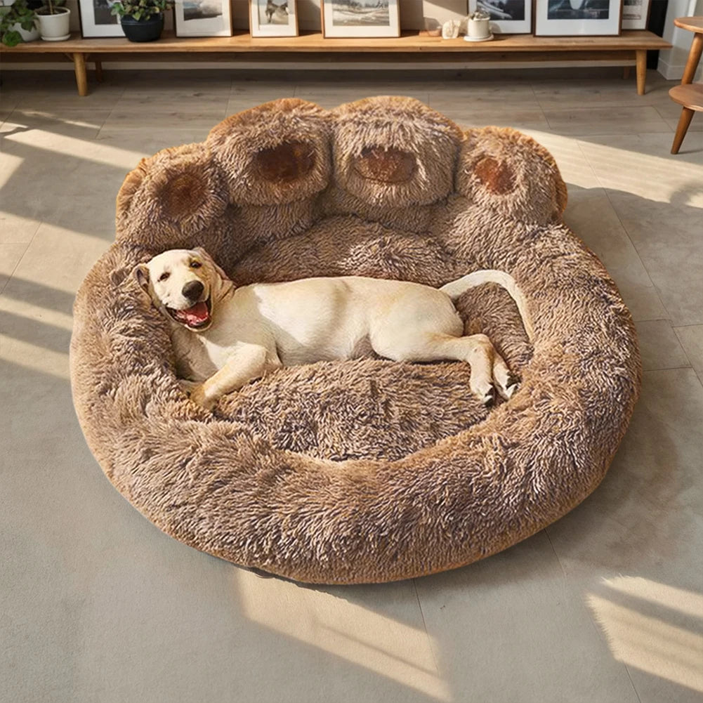 Luxury Dog Bed Paw Shape Plush Dog Mat Beds for Small Medium Large Dogs Kitten Supplies Pet Dog Calming Bed Washable Cushion