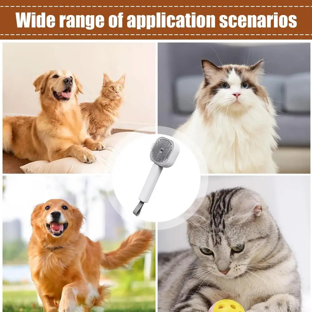 Steamy Pet Brush Cat Hair Brush Cat Grooming Brush Cat Hair Remover Cat Cleaning Massage Brush For Dogs Cats