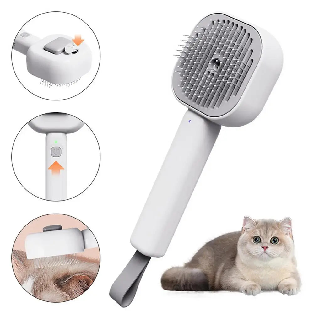 Steamy Pet Brush Cat Hair Brush Cat Grooming Brush Cat Hair Remover Cat Cleaning Massage Brush For Dogs Cats