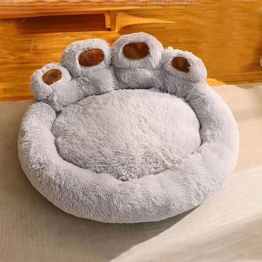Luxury Dog Bed Paw Shape Plush Dog Mat Beds for Small Medium Large Dogs Kitten Supplies Pet Dog Calming Bed Washable Cushion