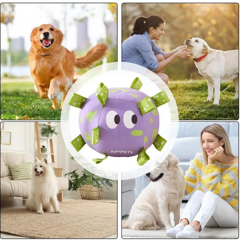 Dog Toy Plush Football Interactive Dog Toy Ball Built-in Bell Bite-Resistant Dog Training Special Ball Pet Ball Supplies