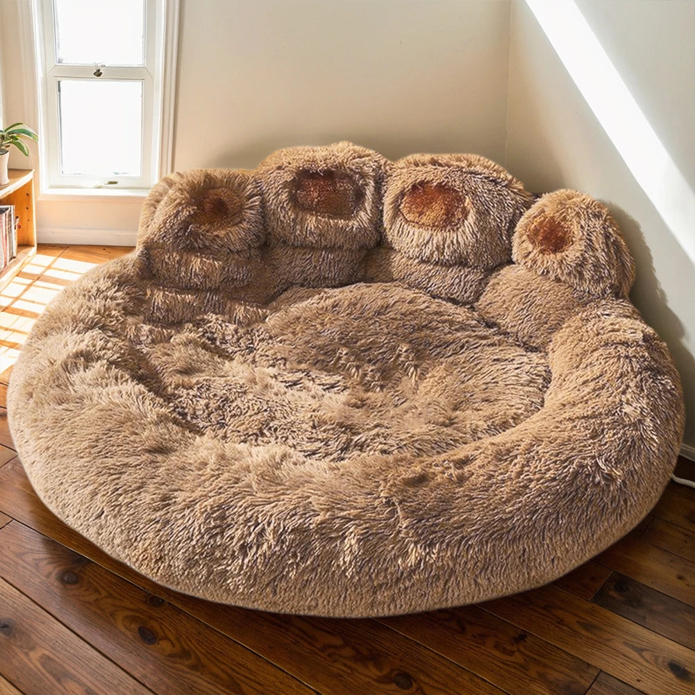Luxury Dog Bed Paw Shape Plush Dog Mat Beds for Small Medium Large Dogs Kitten Supplies Pet Dog Calming Bed Washable Cushion