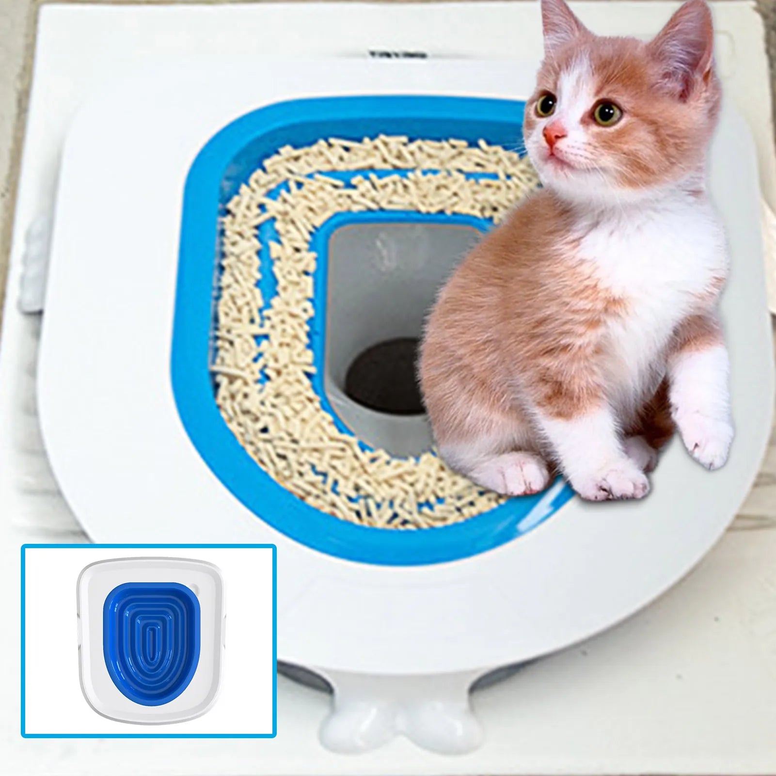 Reusable Cat Toilet Trainer Cat Training Product Plastic Training Set Litter Box Cat Litter Mat Toilet Pet Cleaning