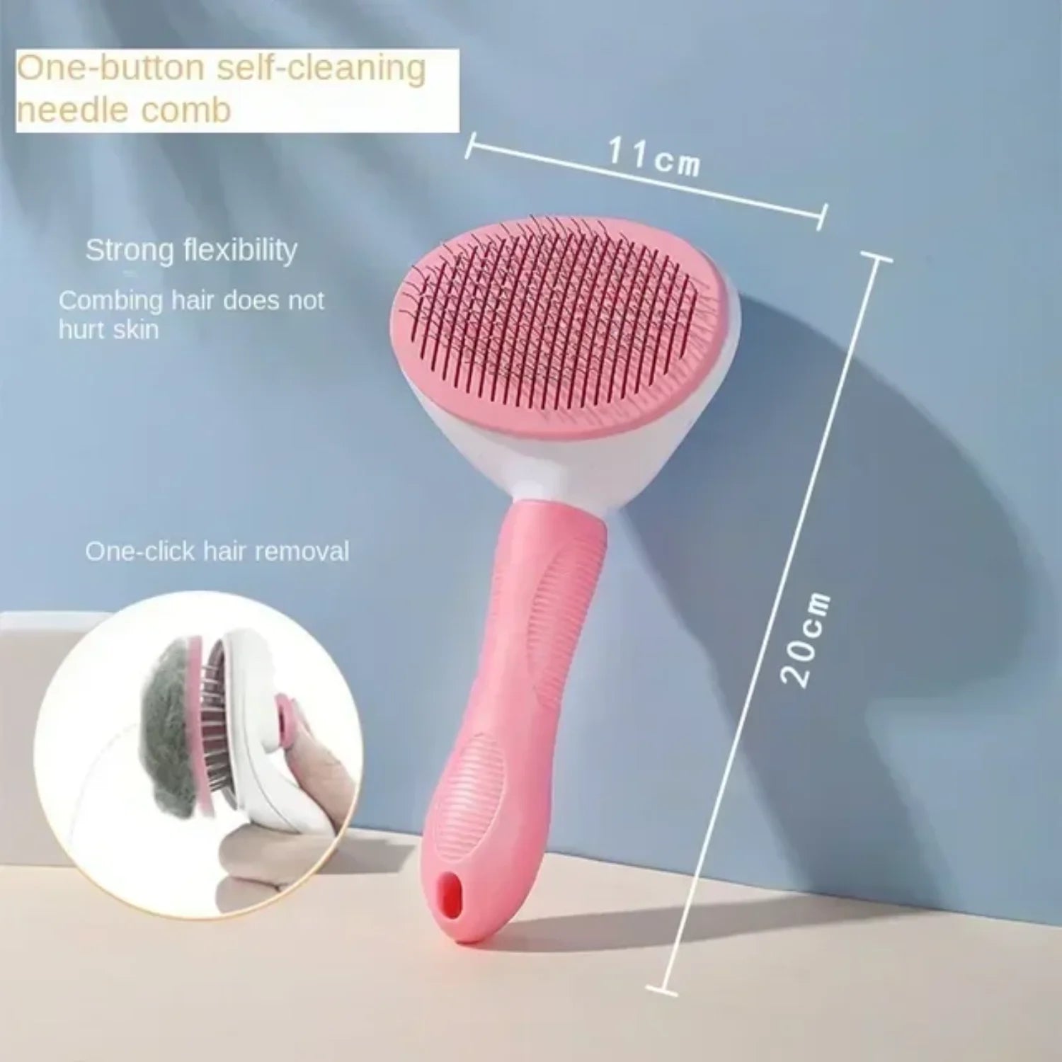 Non-Slip Grooming Brush  Dogs and Cats Pet Dog Grooming Equipment Hair Removal Brush Made of Stainless Steel Accessories Cat