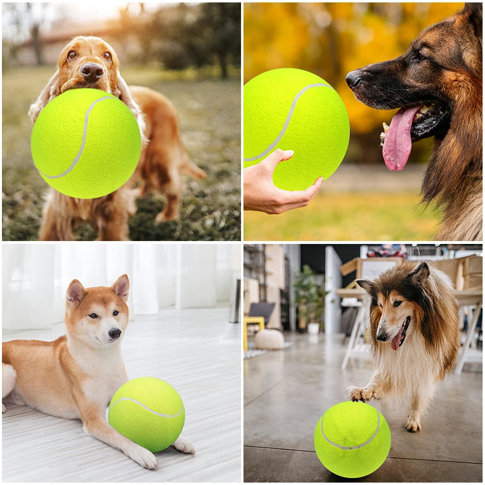 9.5 Inch Oversize Giant Tennis Balls Inflatable Tennis Ball Dog Toy Balls For Signature Children Adult Pets Dogs Cats Fun