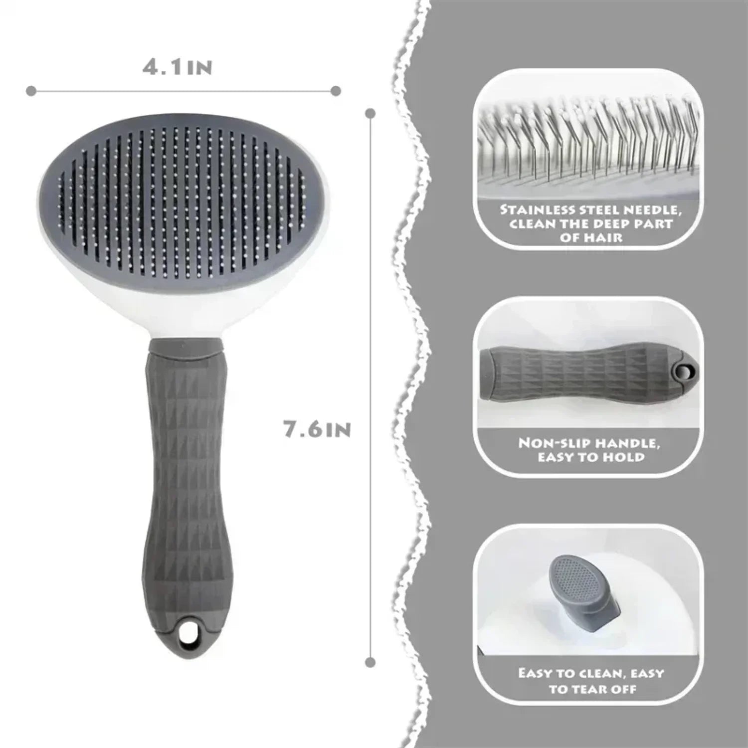 Non-Slip Grooming Brush  Dogs and Cats Pet Dog Grooming Equipment Hair Removal Brush Made of Stainless Steel Accessories Cat