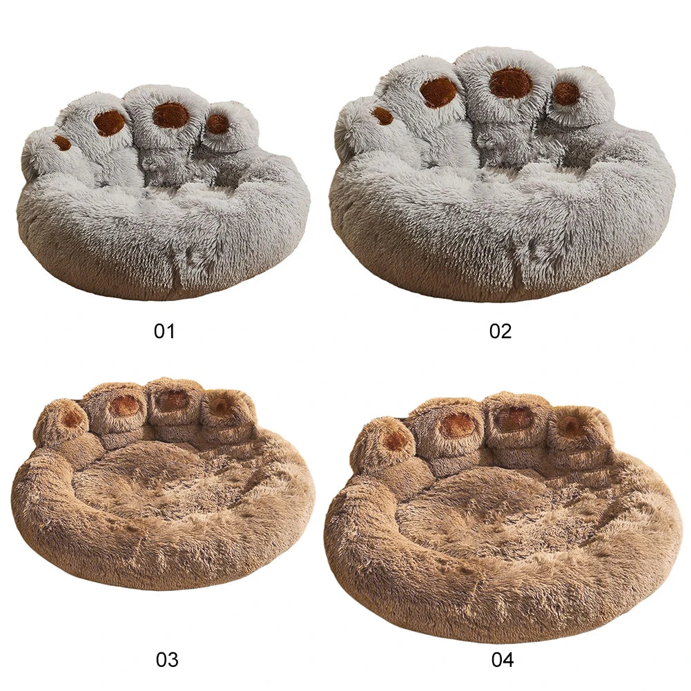 Luxury Dog Bed Paw Shape Plush Dog Mat Beds for Small Medium Large Dogs Kitten Supplies Pet Dog Calming Bed Washable Cushion
