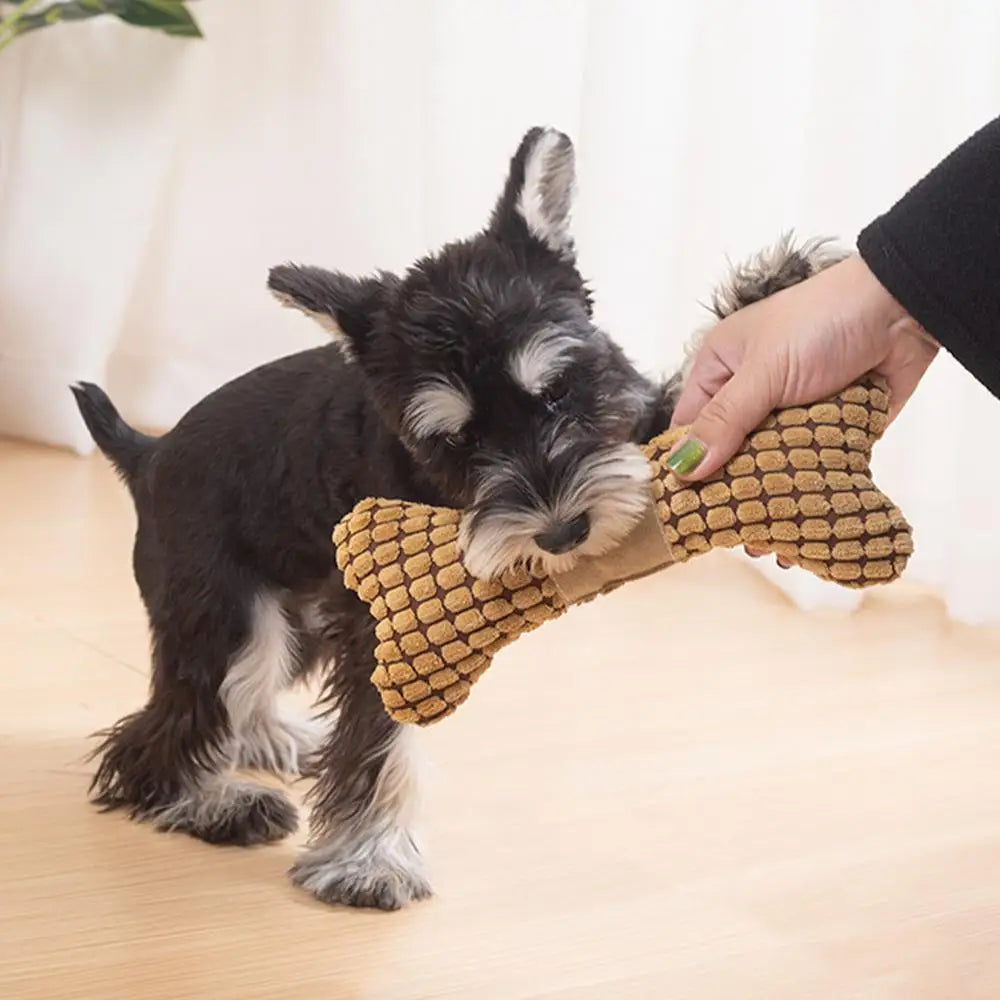 1pc Dog Squeaky Toys Bones Plush Dogs Chew Toy for Small Medium Breed Puppy Aggressive Chewer Pets Puppy Playing Cleaning Teeth