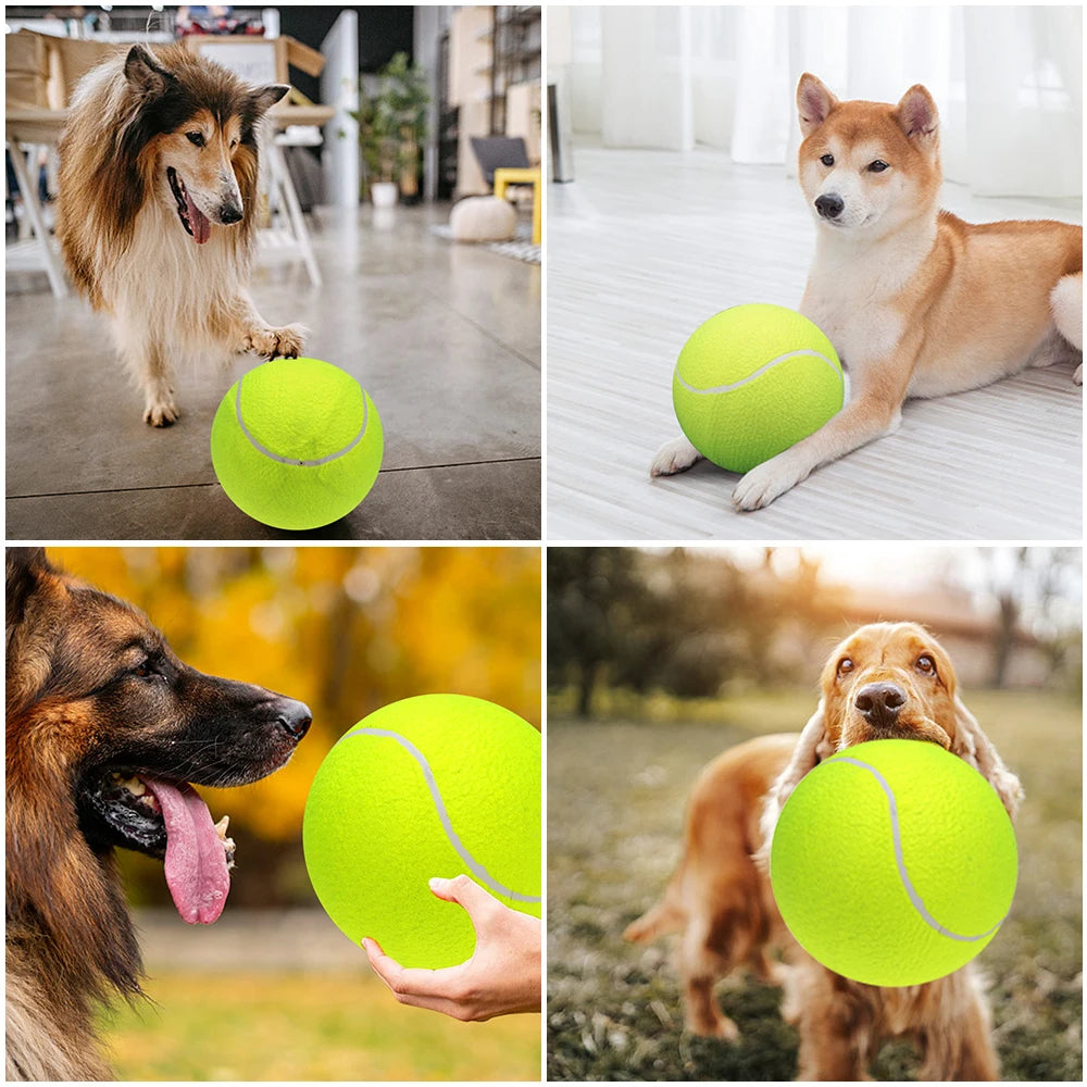 9.5 Inch Oversize Giant Tennis Balls Inflatable Tennis Ball Dog Toy Balls For Signature Children Adult Pets Dogs Cats Fun