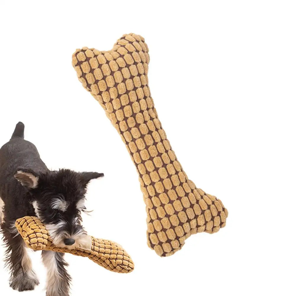 1pc Dog Squeaky Toys Bones Plush Dogs Chew Toy for Small Medium Breed Puppy Aggressive Chewer Pets Puppy Playing Cleaning Teeth