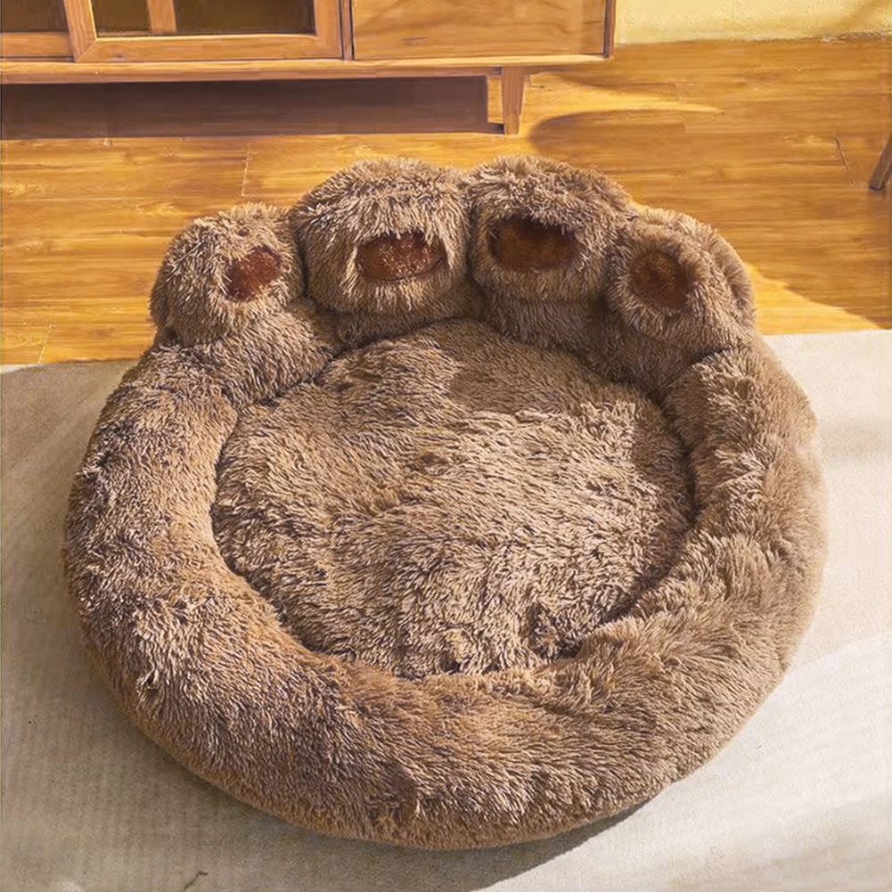 Luxury Dog Bed Paw Shape Plush Dog Mat Beds for Small Medium Large Dogs Kitten Supplies Pet Dog Calming Bed Washable Cushion