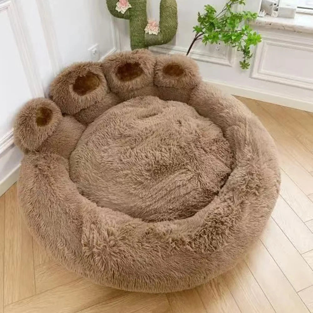 Luxury Dog Bed Paw Shape Plush Dog Mat Beds for Small Medium Large Dogs Kitten Supplies Pet Dog Calming Bed Washable Cushion