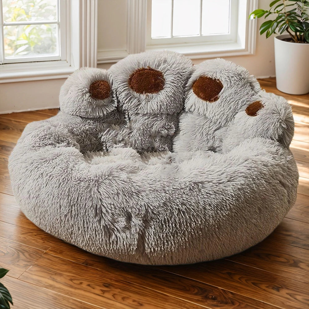 Luxury Dog Bed Paw Shape Plush Dog Mat Beds for Small Medium Large Dogs Kitten Supplies Pet Dog Calming Bed Washable Cushion