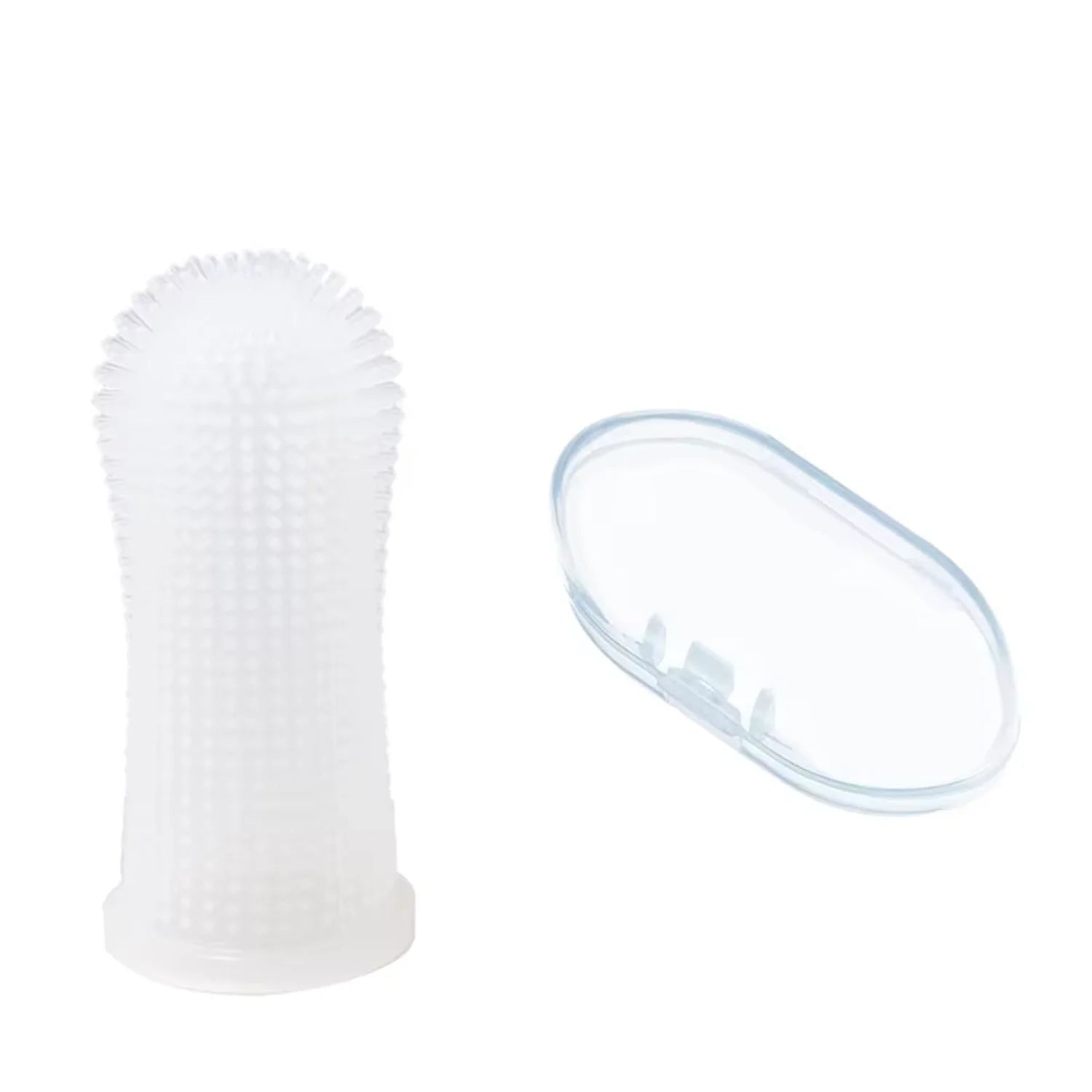 Silicone Dog Toothbrush Cleaning Tooth Ergonomic Dog Finger Brush with Surround Bristles