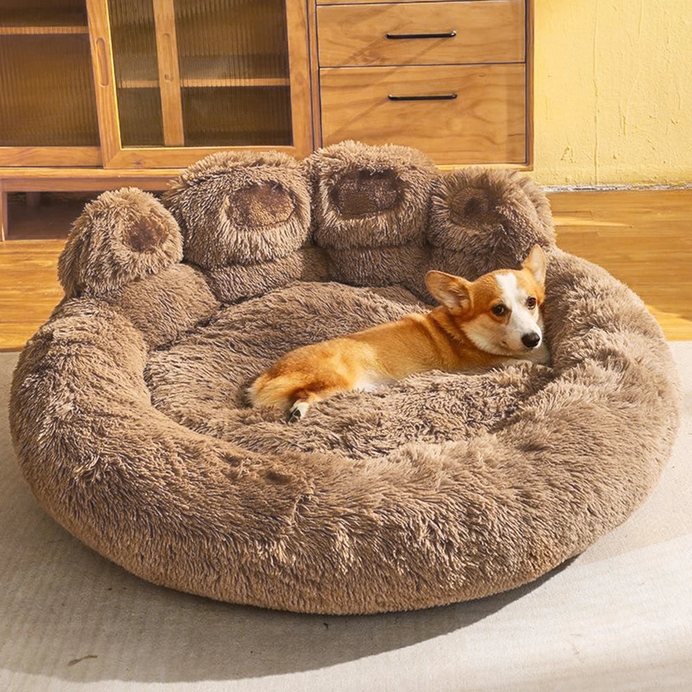 Luxury Dog Bed Paw Shape Plush Dog Mat Beds for Small Medium Large Dogs Kitten Supplies Pet Dog Calming Bed Washable Cushion