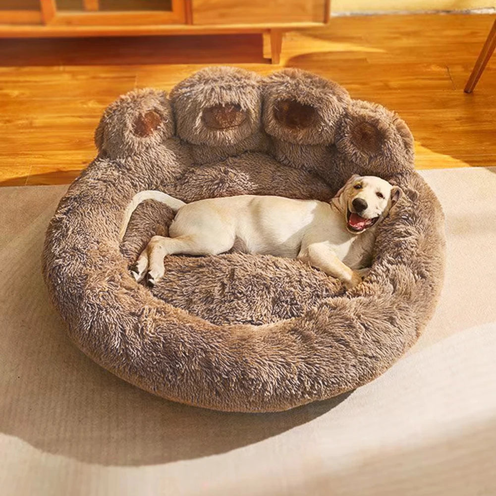 Luxury Dog Bed Paw Shape Plush Dog Mat Beds for Small Medium Large Dogs Kitten Supplies Pet Dog Calming Bed Washable Cushion