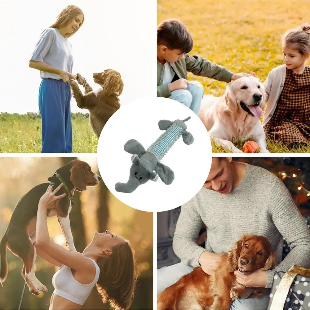 Stuffed Chew Dog Toys Animal Shaped Chewing Puppy Sound Squeaker Plush Self-Play Puppy Squeeze Grunting Dog Toy For Small Medium