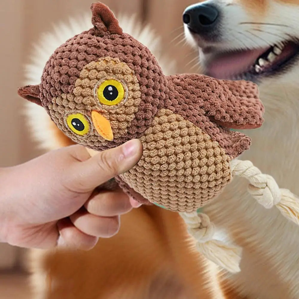 Owl Dog Toy Animals Chewing Toy Dog Toys Animals Chew Toy Interactive Soft Squeaky Puppy Toys for Small Medium Large Dogs Pet