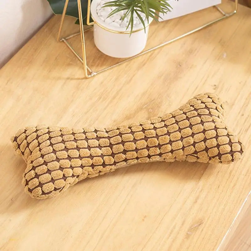 1pc Dog Squeaky Toys Bones Plush Dogs Chew Toy for Small Medium Breed Puppy Aggressive Chewer Pets Puppy Playing Cleaning Teeth
