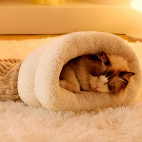 Cat Sleeping Bag Warm Funny Tunnel Cat Nest Soft Plush Cat Sack for 5-8kg Cat Accessories