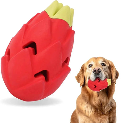 Colorful red and yellow durable dog chew toy perfect for medium-sized heavy chewers, safe and non-toxic.