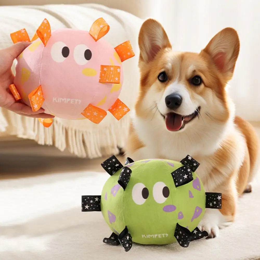 Dog Toy Plush Football Interactive Dog Toy Ball Built-in Bell Bite-Resistant Dog Training Special Ball Pet Ball Supplies