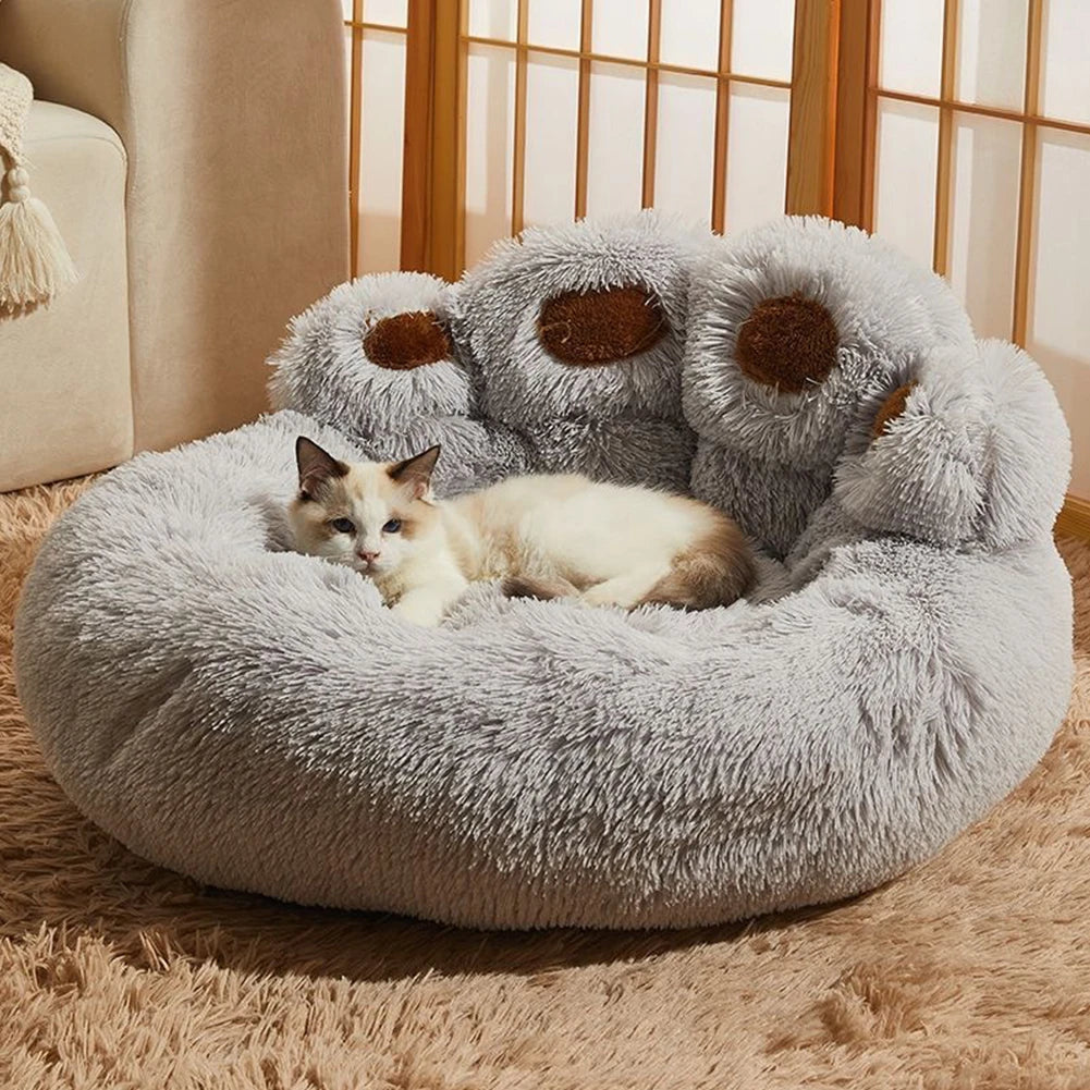 Luxury Dog Bed Paw Shape Plush Dog Mat Beds for Small Medium Large Dogs Kitten Supplies Pet Dog Calming Bed Washable Cushion