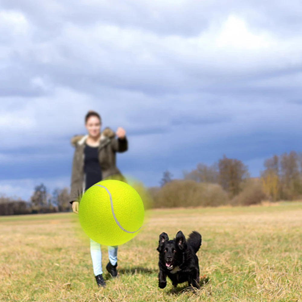 9.5 Inch Oversize Giant Tennis Balls Inflatable Tennis Ball Dog Toy Balls For Signature Children Adult Pets Dogs Cats Fun