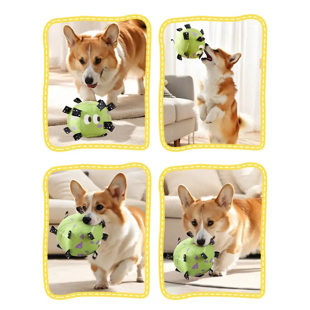 Dog Toy Plush Football Interactive Dog Toy Ball Built-in Bell Bite-Resistant Dog Training Special Ball Pet Ball Supplies