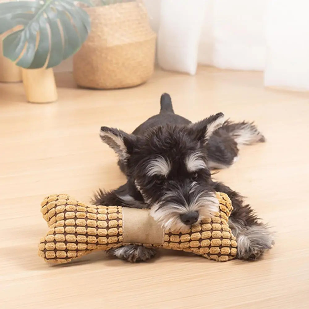 1pc Dog Squeaky Toys Bones Plush Dogs Chew Toy for Small Medium Breed Puppy Aggressive Chewer Pets Puppy Playing Cleaning Teeth