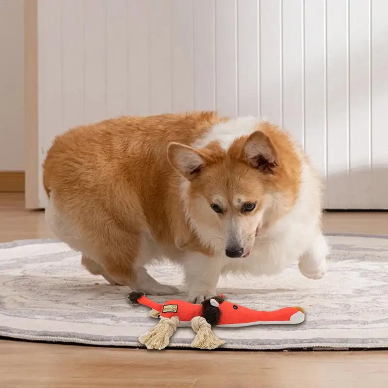 Pet Teething Toy Interactive Dog Chew Toy Cotton Rope Knot Dog Grinding Toys For Medium Dog Bite-Resistant Squeaky Dog Toy