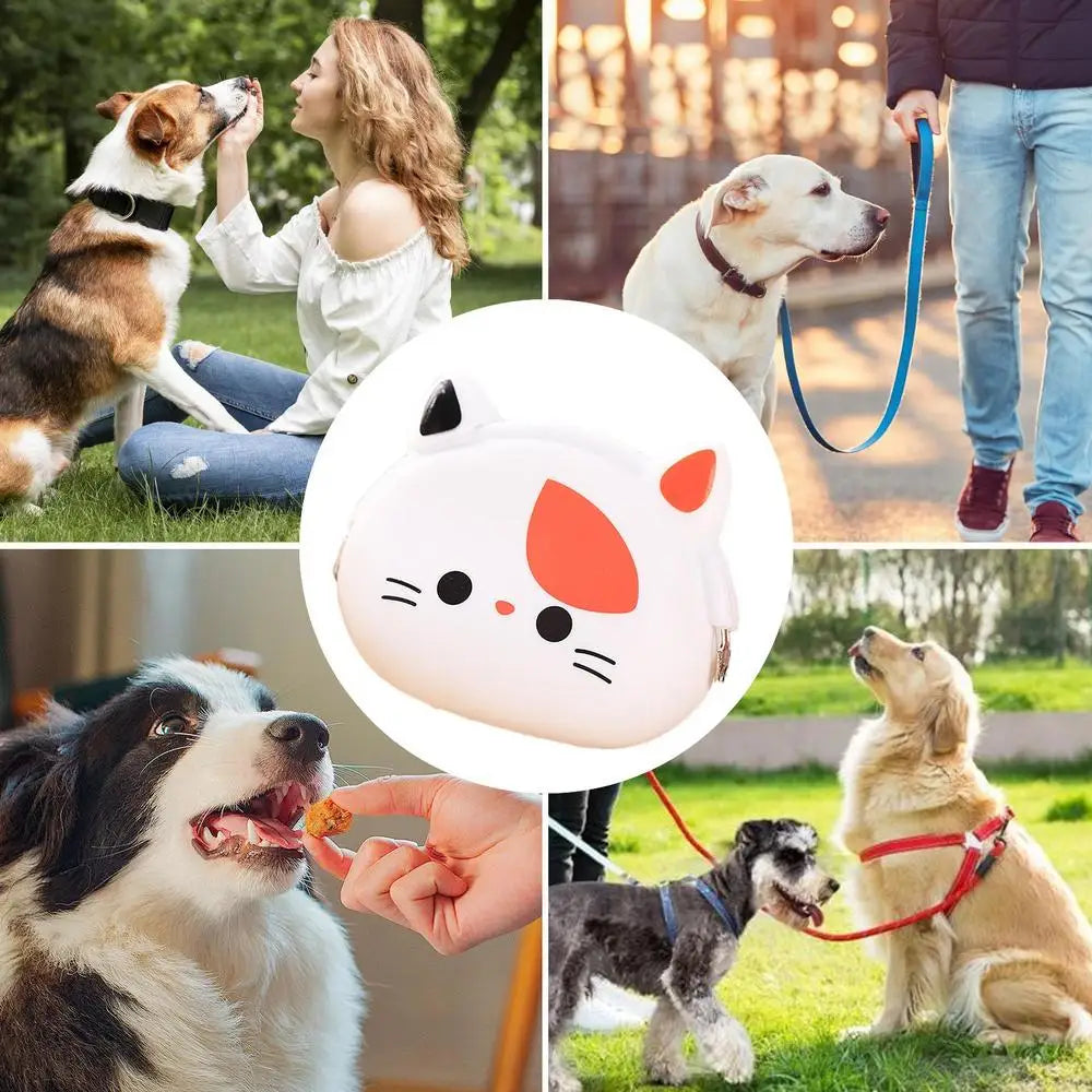 Silicone Pet Snack Bag Pet Feed Snack Reward Pocket Pack Waterproof Dog Food Dispenser for Pet Train Walk Outdoor Dog Food Bag