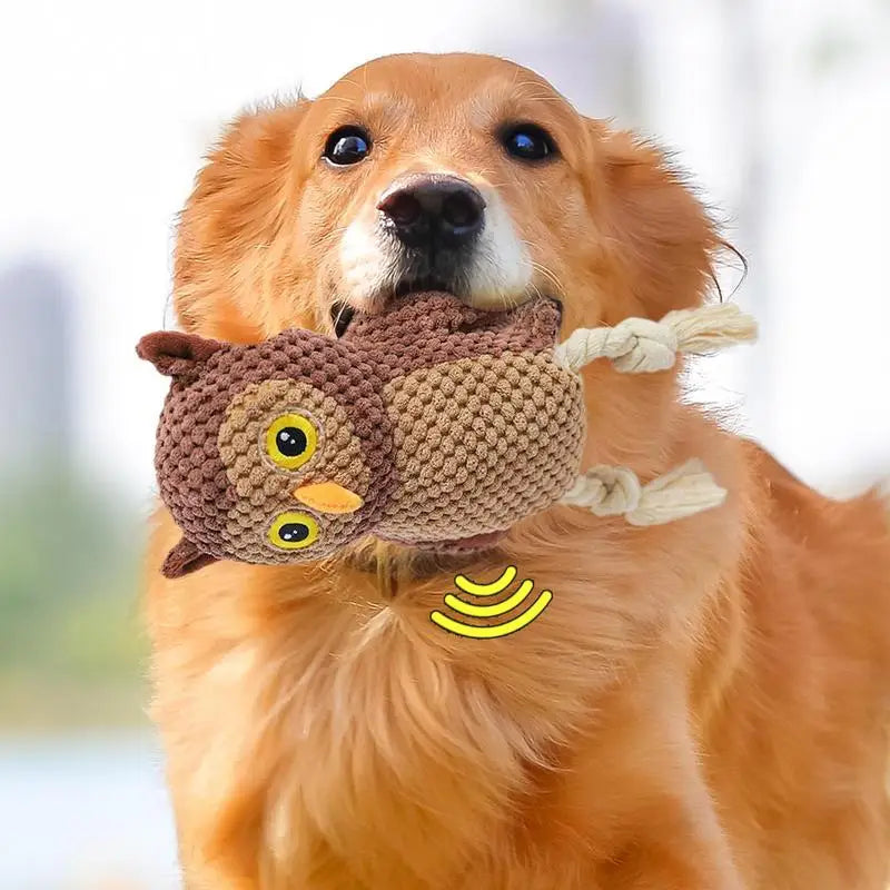 Owl Dog Toy Animals Chewing Toy Dog Toys Animals Chew Toy Interactive Soft Squeaky Puppy Toys for Small Medium Large Dogs Pet