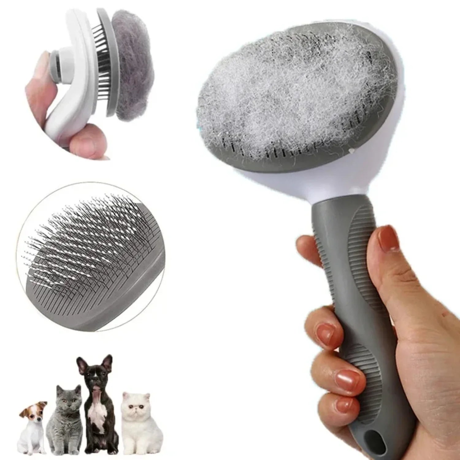 Non-Slip Grooming Brush  Dogs and Cats Pet Dog Grooming Equipment Hair Removal Brush Made of Stainless Steel Accessories Cat