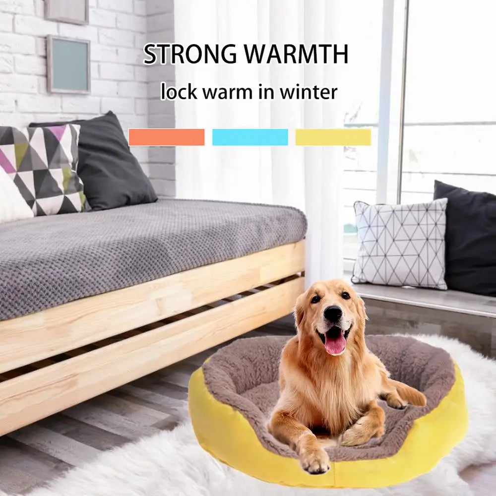 Super Soft Pet Bed Kennel Dog Round Cat Winter Warm Sleeping Bag Long Plush Puppy Cushion Mat Portable Cat Supplies 35/46 / 68cm