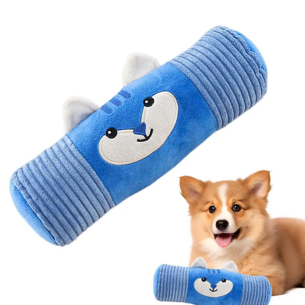 Puppy Chew Toys Plush Stuffed Animal Squeaky Toys Interactive Games Cylindrical Pillow Dog Squeakers Enrichment Pet Supplies For