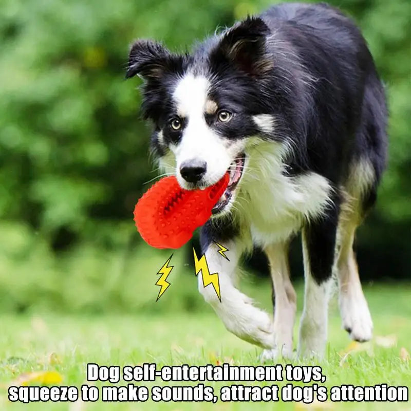 Dog Durable Chew Interactive Toy Rubber Alligator Tooth Cleaning Point Massage Pet Toothbrush Molar Pet Supplies with Squeaker