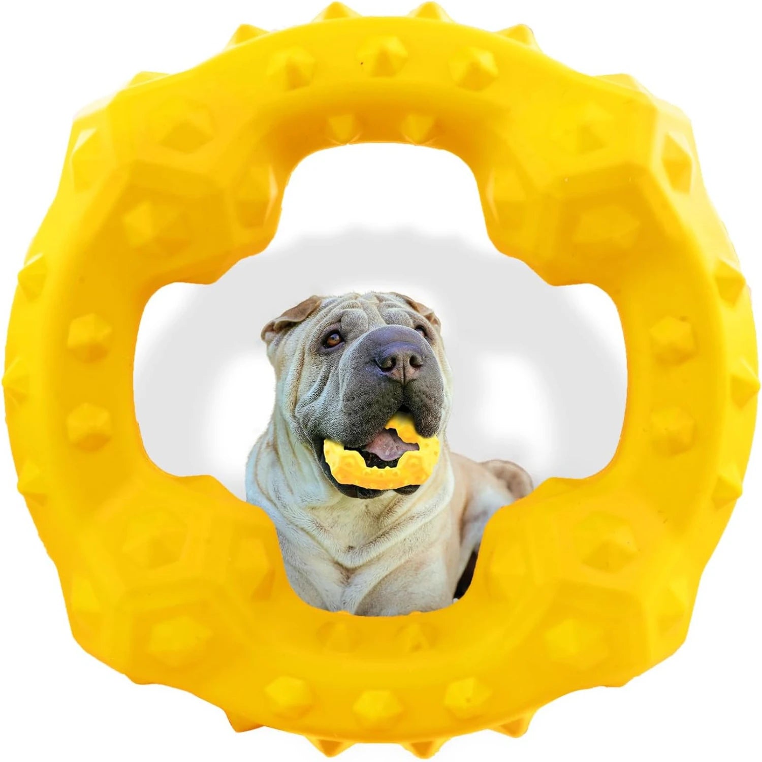 Interactive, Fun Green Beef Dental Chew Toy - High-Quality, Delicious - Excellent Oral Hygiene for Medium to Large Dogs - Promot