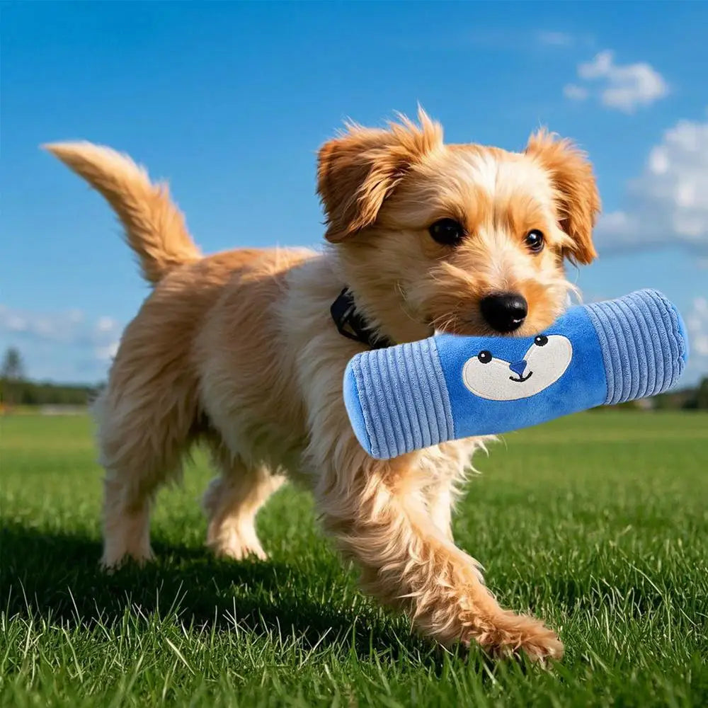 Puppy Chew Toys Plush Stuffed Animal Squeaky Toys Interactive Games Cylindrical Pillow Dog Squeakers Enrichment Pet Supplies For