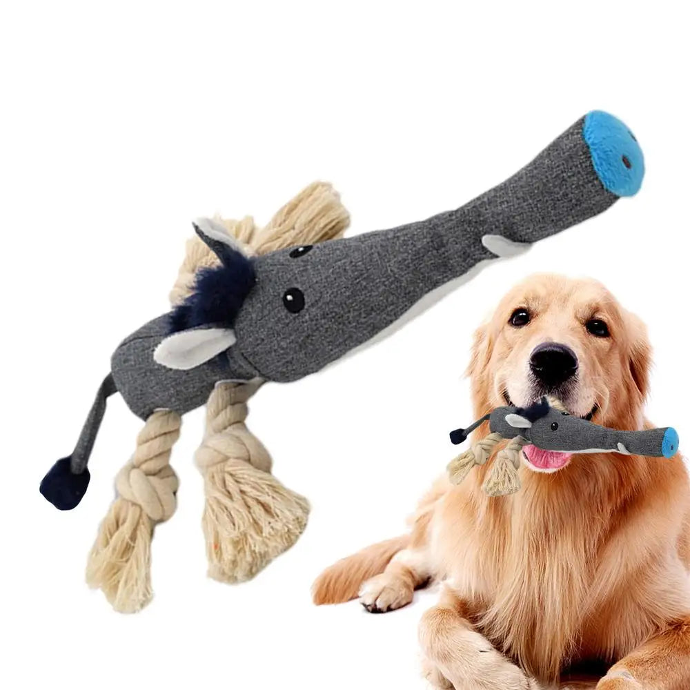 Pet Teething Toy Interactive Dog Chew Toy Cotton Rope Knot Dog Grinding Toys For Medium Dog Bite-Resistant Squeaky Dog Toy